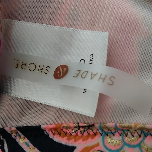 Share & Shore Navy Peach Floral Halter Bikini Top Size 36DD - Picture 5 of 10